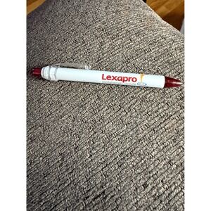 Lexapro‎ Escitalopram Oxalate Promotional Ballpoint Pen Red Tip White Barrel